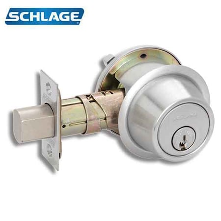 Schlage B560P SGL CYLXTT 626 12-287 SINGLE CYLINDER OUTSIDE TRIPLE OPTION BOLTS 12-287 TURN INSIDE SCH-B560P-626
